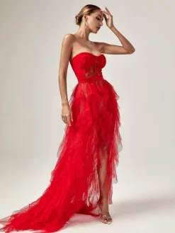 Dresses|Maxi Dresses*Mew Mews Fashion Dorothy Tulle Maxi Dress In Red