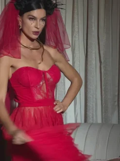 Dresses|Maxi Dresses*Mew Mews Fashion Dorothy Tulle Maxi Dress In Red