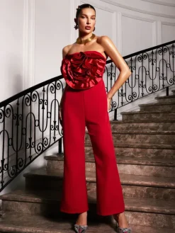 Jumpsuits & Romper*Mew Mews Fashion Dunja Strapless Flower Jumpsuit In Red