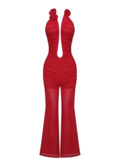 Jumpsuits & Romper*Mew Mews Fashion Duran Flower Cutout Jumpsuit