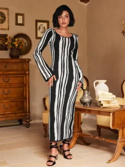 Dresses|Maxi Dresses*Mew Mews Fashion Duwayne Long Sleeve Knitted Maxi Dress