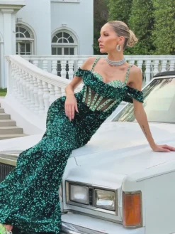 Embellishment|Dresses*Lu Yili Dyvora Spaghetti Embellished Maxi Dress
