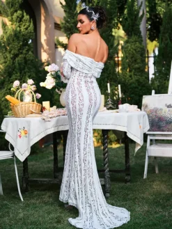 Dresses|Maxi Dresses*Mew Mews Fashion Ector Off Shoulder Lace Maxi Dress