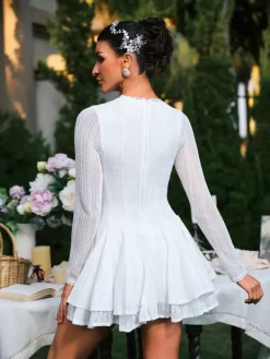 Dresses|Mini Dresses*Mew Mews Fashion Edyta Long Sleeve Ruffle Mini Dress