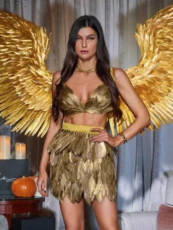 Sets & Co-ords|Embellishment*Embellishment Eir Feather Trimmed Skirt Set