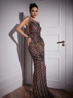 Embellishment|Dresses*Embellishment Eirian Printed Rhinestone Maxi Dress