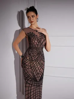 Embellishment|Dresses*Embellishment Eirian Printed Rhinestone Maxi Dress