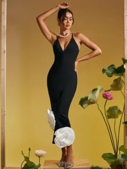 Dresses|Midi Dresses*Bandage Elihu Spaghetti Flower Midi Dress