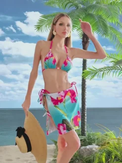 Bikini Sets|Swimwear*Mew Mews Fashion Elyxir Floral Bikini Three Piece Set