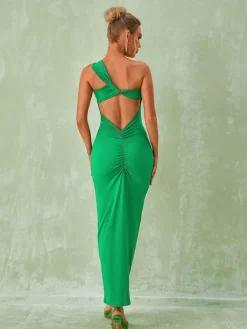 Dresses|Maxi Dresses*Mew Mews Fashion Emi One Shoulder Backless Maxi Dress In Green