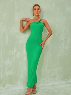 Dresses|Maxi Dresses*Mew Mews Fashion Emi One Shoulder Backless Maxi Dress In Green