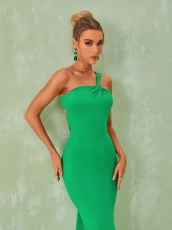 Dresses|Maxi Dresses*Mew Mews Fashion Emi One Shoulder Backless Maxi Dress In Green