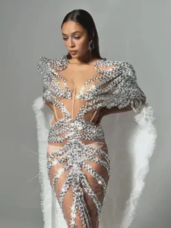 Dresses|Maxi Dresses*Jiu Bajia O/S Eorkonweald Sequin Tulle Maxi Dress