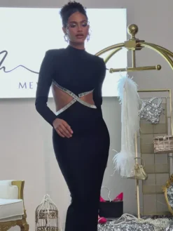Dresses|Maxi Dresses*Bandage Ephai Rhinestone Cutout Dress In Black