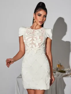 Dresses|Mini Dresses*Mew Mews Fashion Ephigenie Flower Pearl Mini Dress
