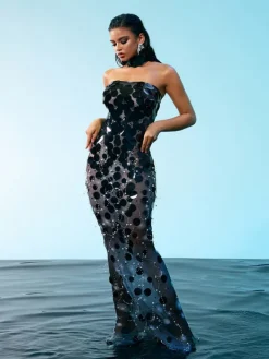Embellishment|Dresses*Embellishment O/S Esai Strapless Embellished Maxi Dress In Black