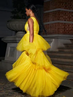 Dresses|Maxi Dresses*Mew Mews Fashion Essie One Shoulder Tulle Maxi Dress