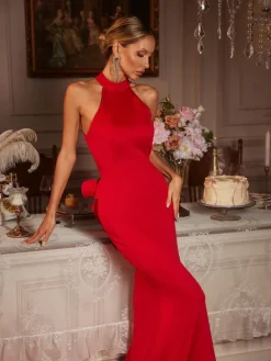 Dresses|Maxi Dresses*Mew Mews Fashion Fairly Halterneck Flower Maxi Dress