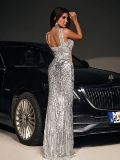 Embellishment|Dresses*Lu Yili Farasha Sequin Maxi Dress