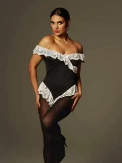Bodysuits|Tops*Mew Mews Fashion Fenrir Off Shoulder Lace Bodysuit