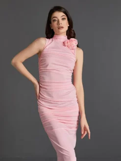 Dresses|Midi Dresses*Mew Mews Fashion Fionnuala Flower Ruched Midi Dress