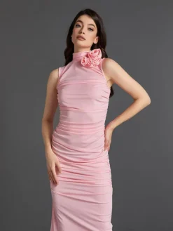 Dresses|Midi Dresses*Mew Mews Fashion Fionnuala Flower Ruched Midi Dress