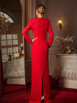 Dresses|Maxi Dresses*Mew Mews Fashion Gafnit Long Sleeve Heart Cutout Maxi Dress