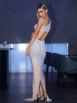 Embellishment|Dresses*Embellishment Gage One Shoulder Cutout Embellished Maxi Dress
