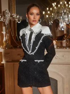 Dresses|Mini Dresses*Mew Mews Fashion Galilea Embellished Sequin Collar Dress