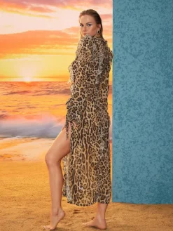 Dresses|Midi Dresses*Mew Mews Fashion Gaspard Leopard Printed Ruffle Midi Dress