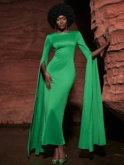Dresses|Maxi Dresses*Mew Mews Fashion Gertie Long Sleeve Cutout Maxi Dress In Green
