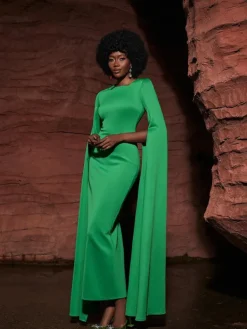 Dresses|Maxi Dresses*Mew Mews Fashion Gertie Long Sleeve Cutout Maxi Dress In Green