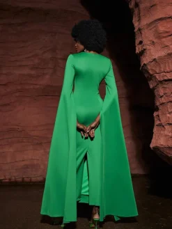 Dresses|Maxi Dresses*Mew Mews Fashion Gertie Long Sleeve Cutout Maxi Dress In Green