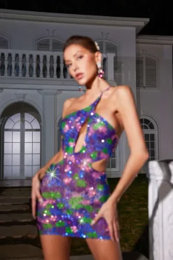 Embellishment|Dresses*Embellishment Gianni Backless Rhinestone Mesh Mini Dress