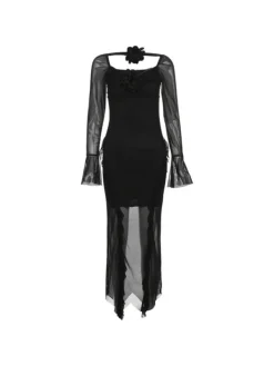Dresses|Midi Dresses*Mew Mews Fashion Gussie Flower Ruffle Mesh Dress