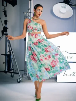 Dresses|Midi Dresses*Mew Mews Fashion Habib One Shoulder Print Embroidered Dress
