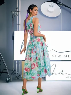 Dresses|Midi Dresses*Mew Mews Fashion Habib One Shoulder Print Embroidered Dress