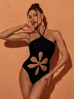 One Piece|Swimwear*Mew Mews Fashion Hagar Cutout One Piece Swimsuit In Black