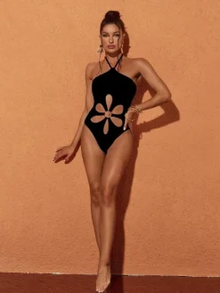 One Piece|Swimwear*Mew Mews Fashion Hagar Cutout One Piece Swimsuit In Black