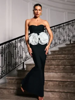 Dresses*Bandage Hamill Strapless Flower Maxi Dress