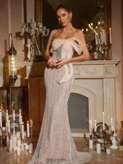 Embellishment|Dresses*Lu Yili Hannalea Strapless Sequin Maxi Dress