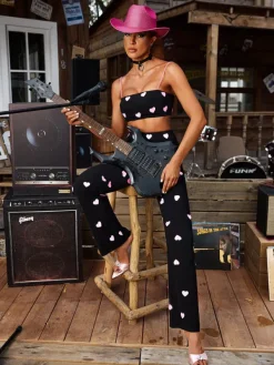Sets & Co-ords*Mew Mews Fashion Harini Chain Heart Pants Set