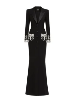 Dresses|Maxi Dresses*Mew Mews Fashion Hassan Rhinestone Blazer Dress In Black