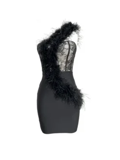 Dresses|Mini Dresses*Bandage Hayes One Shoulder Feather Dress