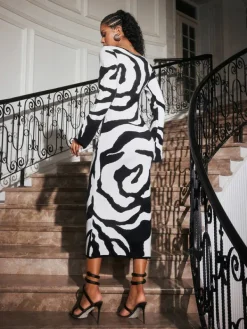 Dresses|Midi Dresses*Mew Mews Fashion Haymitch Long Sleeve Knitted Dress
