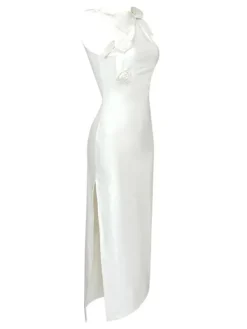 Dresses|Maxi Dresses*Mew Mews Fashion Hecate Cutout Latex Split Maxi Dress In White