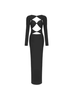 Dresses|Maxi Dresses*Mew Mews Fashion Hedwig Cutout Long Sleeve Maxi Dress In Black