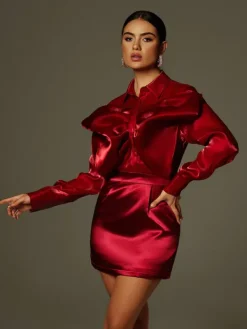 Dresses|Mini Dresses*Mew Mews Fashion Henry Long Sleeve Button Up Mini Dress