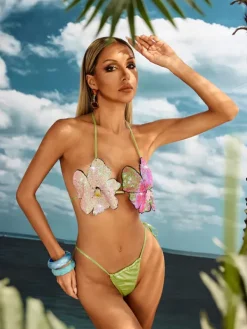 Bikini Sets|Swimwear*Mew Mews Fashion Hixara Flower Bikini Two Piece Set