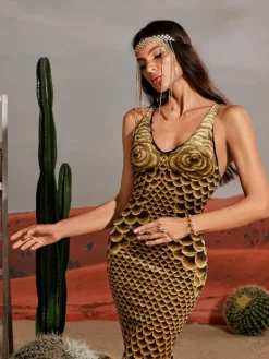 Embellishment|Dresses*Embellishment Hosea Printed Mermaid Maxi Dress